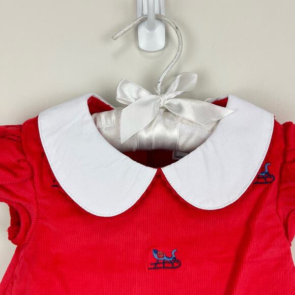 Classic Prep Childrenswear Paige Dress Tomato Red with Sleighs 6-9 Months NWT - Picture 3 of 10